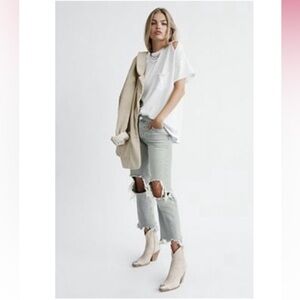 Free People // Maggie Mid Rise Straight-Leg Jean
